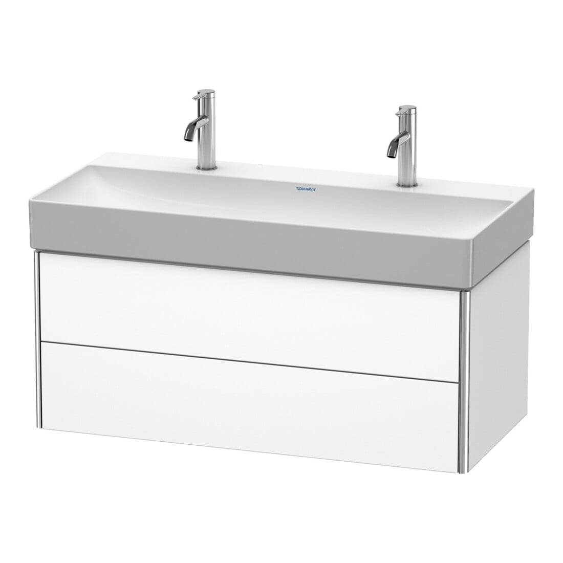 Duravit Meuble sous lavabo XSquare 98,4x46 cm, blanc mat, 2 tiroirs, suspendu