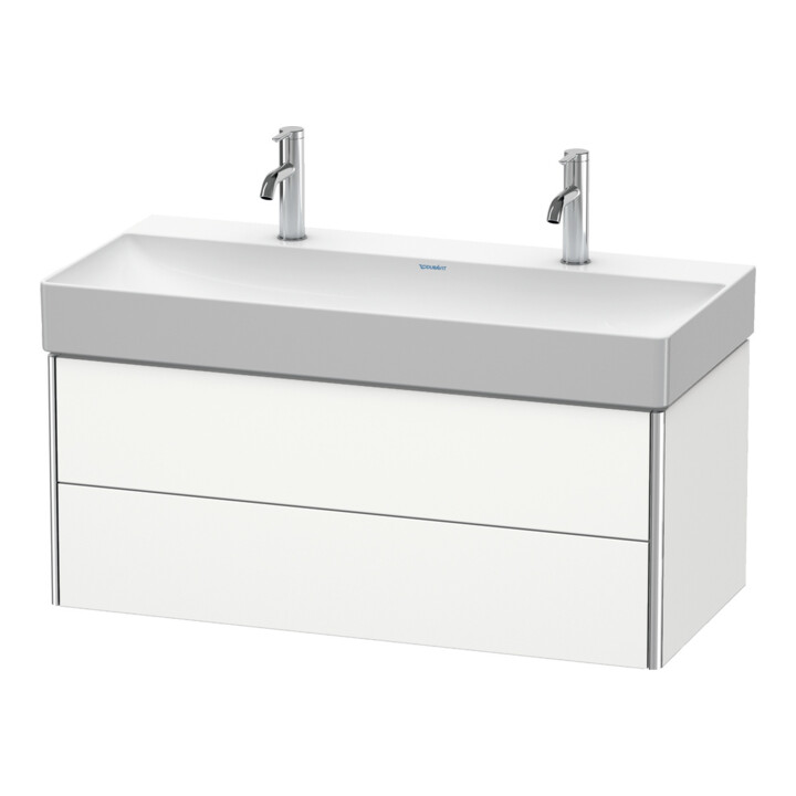 Duravit Meuble sous lavabo XSquare 98,4x46 cm, blanc mat, 2 tiroirs, suspendu