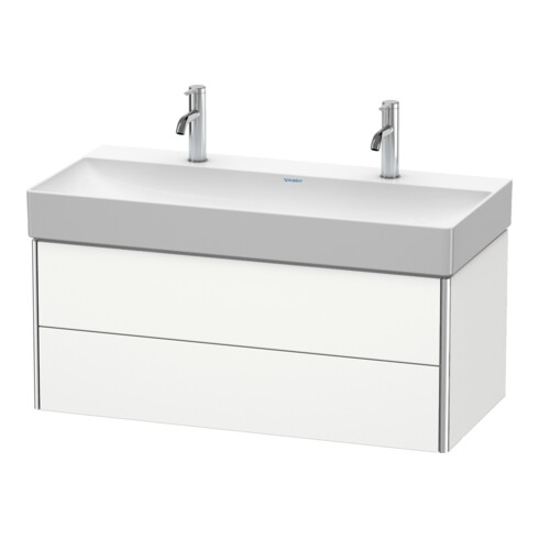 Duravit Meuble sous lavabo XSquare 98,4x46 cm, blanc mat, 2 tiroirs, suspendu