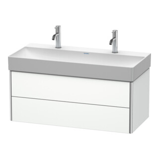 Duravit Meuble sous-lavabo XSquare 98,4x46 cm, blanc mat, 2 tiroirs, suspendu