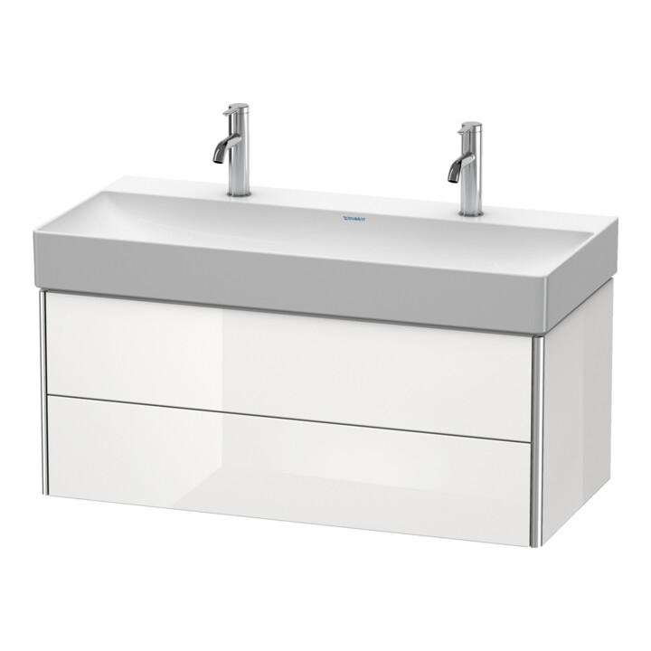 Duravit Meuble sous-lavabo XSquare 98,4x46 cm, blanc mat, 2 tiroirs, suspendu