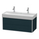 Duravit Meuble sous lavabo XSquare 98,4x46 cm, bleu mat, 2 tiroirs, suspendu-5