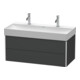 Duravit Meuble sous lavabo XSquare 98,4x46 cm, graph m, 2 tiroirs, suspendu-2
