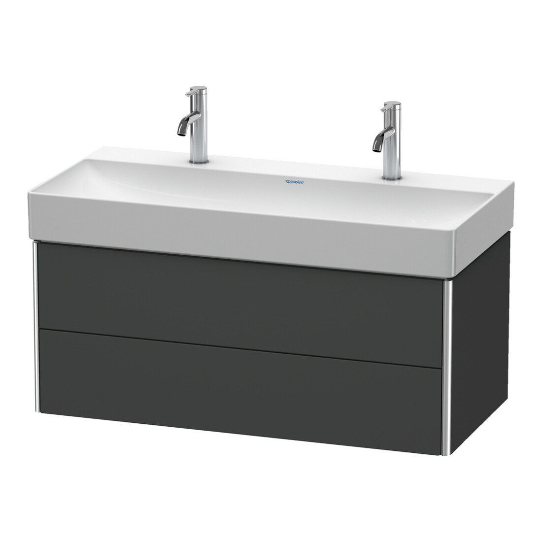 Duravit Meuble sous lavabo XSquare 98,4x46 cm, graph m, 2 tiroirs, suspendu
