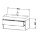 Duravit Meuble sous lavabo XSquare 98,4x46 cm, graph m, 2 tiroirs, suspendu