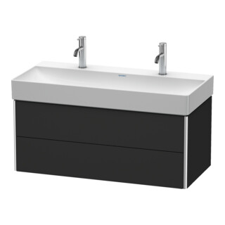 Duravit Meuble sous lavabo XSquare 98,4x46 cm, graphite mat, 2 tiroirs, suspendu