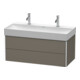 Duravit Meuble sous-lavabo XSquare 98,4x46 cm, gris mat, 2 tiroirs, suspendu
