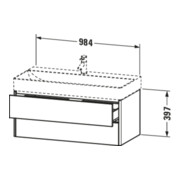 Duravit Meuble sous-lavabo XSquare 98,4x46 cm, gris mat, 2 tiroirs, suspendu-5
