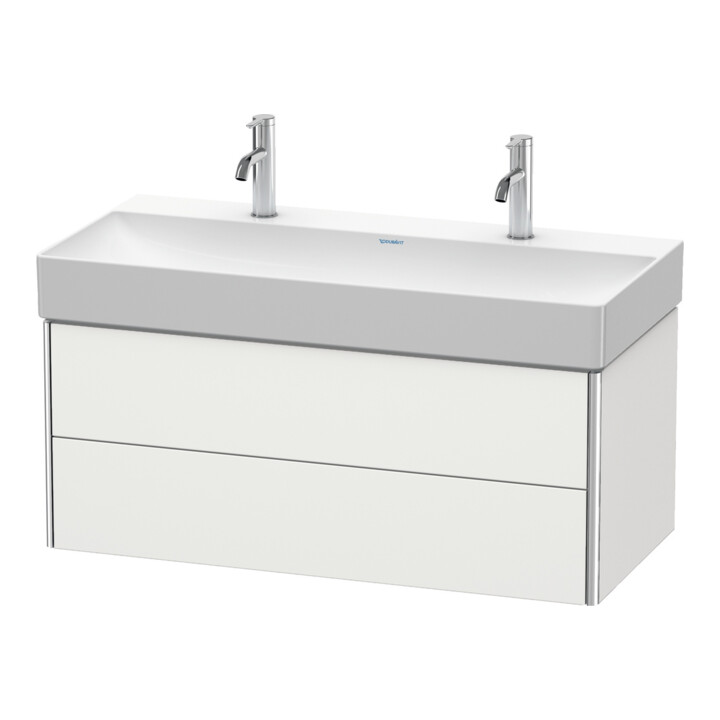 Duravit Meuble sous lavabo XSquare 98,4x46 cm, No w s-mat, 2 tiroirs, suspendu