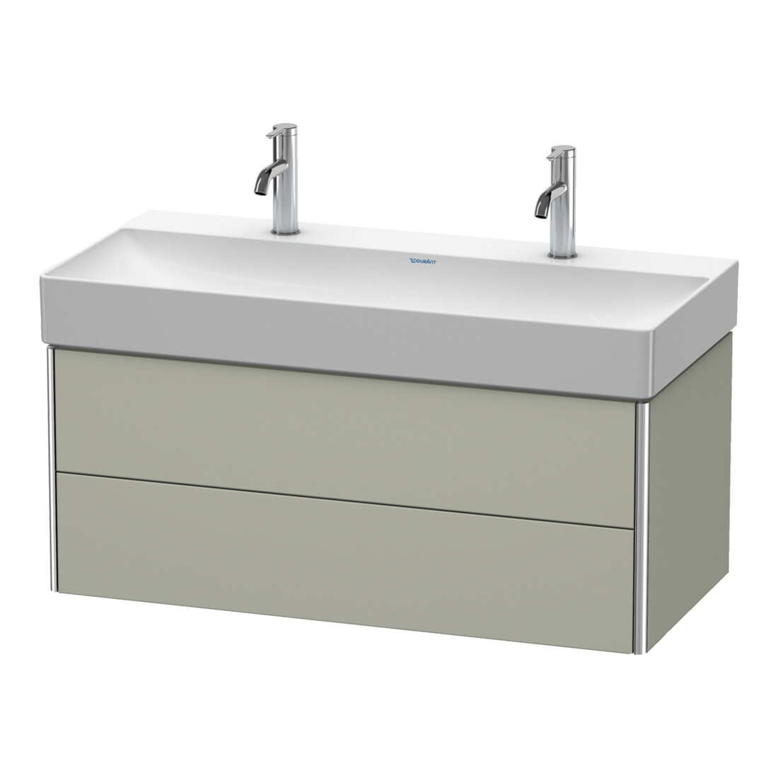 Duravit Meuble sous-lavabo XSquare 98,4x46 cm, Tau mat, 2 tiroirs, suspendu