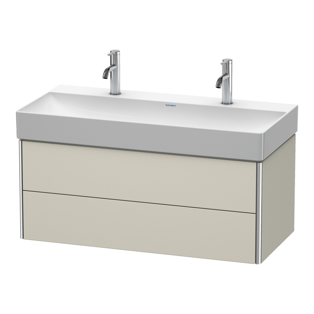 Duravit Meuble sous lavabo XSquare 98,4x46 cm, Taupe, 2 tiroirs, suspendu
