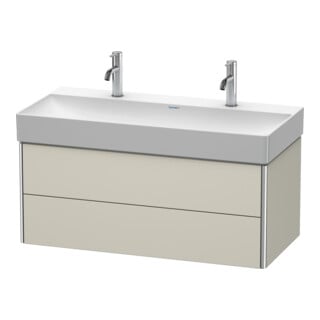Duravit Meuble sous-lavabo XSquare 98,4x46 cm, taupe mat, 2 tiroirs, suspendu