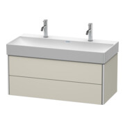 Duravit Meuble sous-lavabo XSquare 98,4x46 cm, taupe mat, 2 tiroirs, suspendu