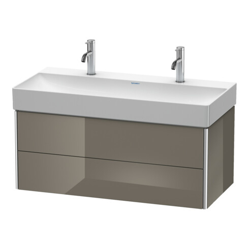 Duravit Meuble sous-lavabo XSquare 98,4x46cm, blanc brillant, 2 tiroirs, suspendu