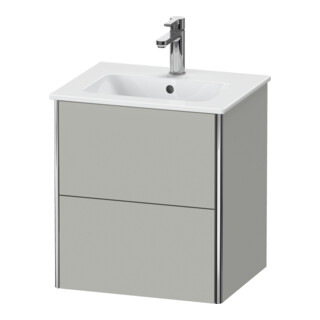 Duravit Meuble sous-lavabo XSquare Compact 51x41,8x56 cm, 2 tiroirs, suspendu, béton gris m