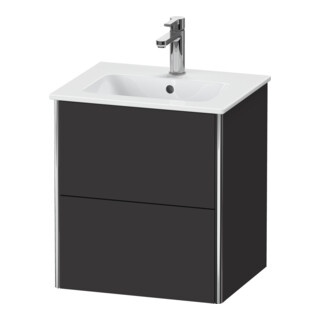 Duravit Meuble sous lavabo XSquare Compact 51x41,8x56 cm, 2 tiroirs, suspendu, graphite mat