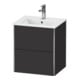 Duravit Meuble sous lavabo XSquare Compact 51x41,8x56 cm, 2 tiroirs, suspendu, graphite mat-1