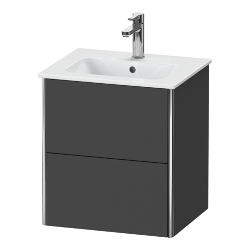 Duravit Meuble sous lavabo XSquare Compact 51x41,8x56 cm, 2 tiroirs, suspendu, gris m
