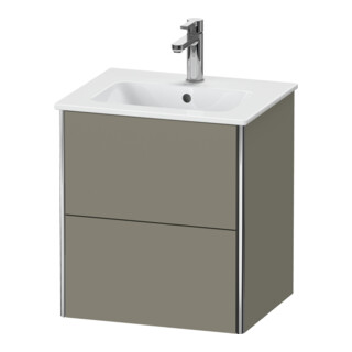 Duravit Meuble sous-lavabo XSquare Compact 51x41,8x56cm, 2 tiroirs, gris pierre mat