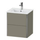 Duravit Meuble sous-lavabo XSquare Compact 51x41,8x56cm, 2 tiroirs, gris pierre mat-1