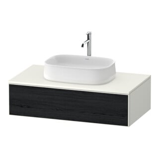 Duravit Meuble sous-lavabo Zencha 100x55 cm, 1 tiroir, blanc mat/noir mat, système d'installation k