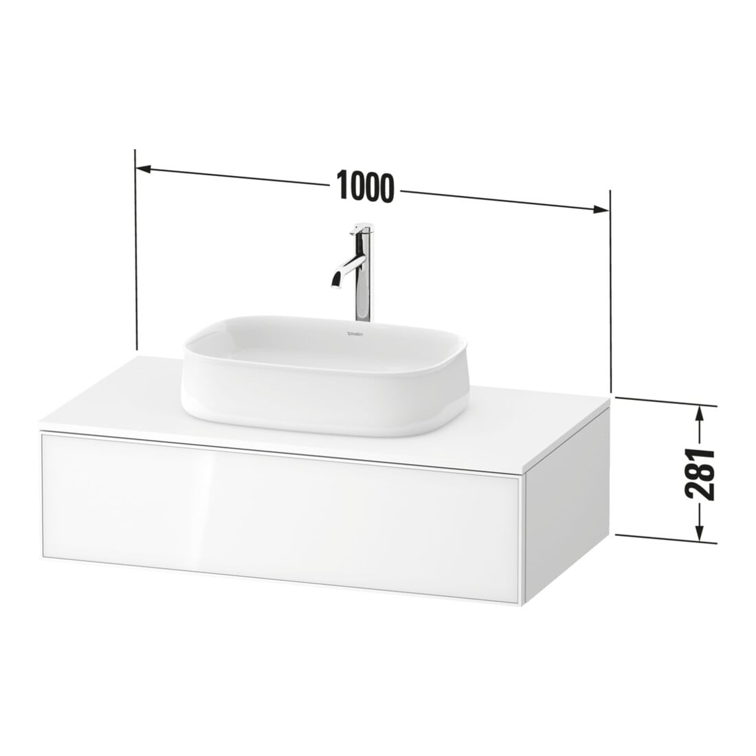 Duravit Meuble sous-lavabo Zencha 100x55 cm, 1 tiroir, E na/we m, système k Einr