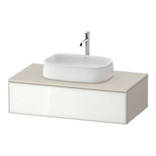 Duravit Meuble sous lavabo Zencha 100x55 cm, 1 tiroir, gris taupe, système d'installation k