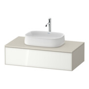 Duravit Meuble sous lavabo Zencha 100x55 cm, 1 tiroir, gris taupe, système d'installation k