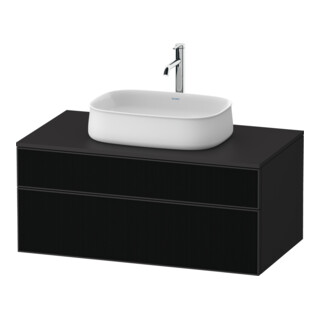 Duravit Meuble sous lavabo Zencha 100x55 cm, 1 tiroir, verre satin/gris mat, sans système d'ouverture