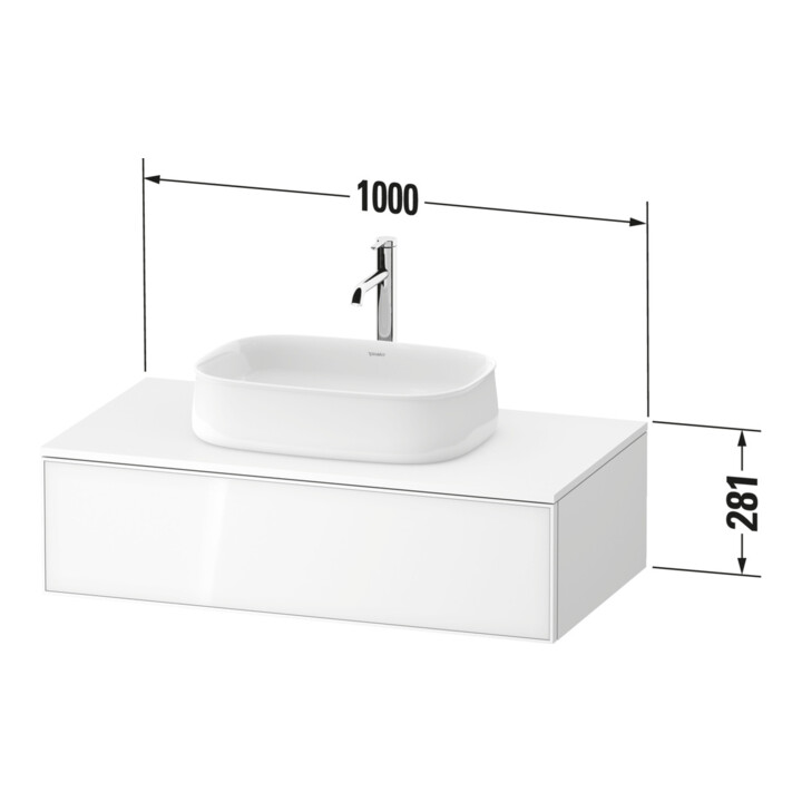 Duravit Meuble sous lavabo Zencha 100x55cm, 1 tiroir, système d'installation Einr-Sys