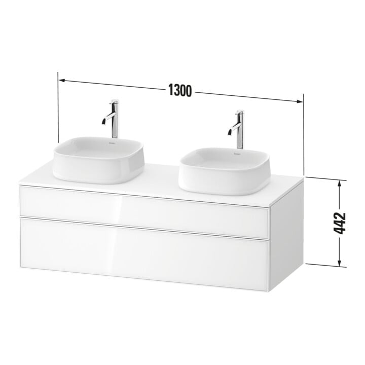 Duravit Meuble sous-lavabo Zencha 130x55 cm, B bs, E nat/grap m, k Système d'installation