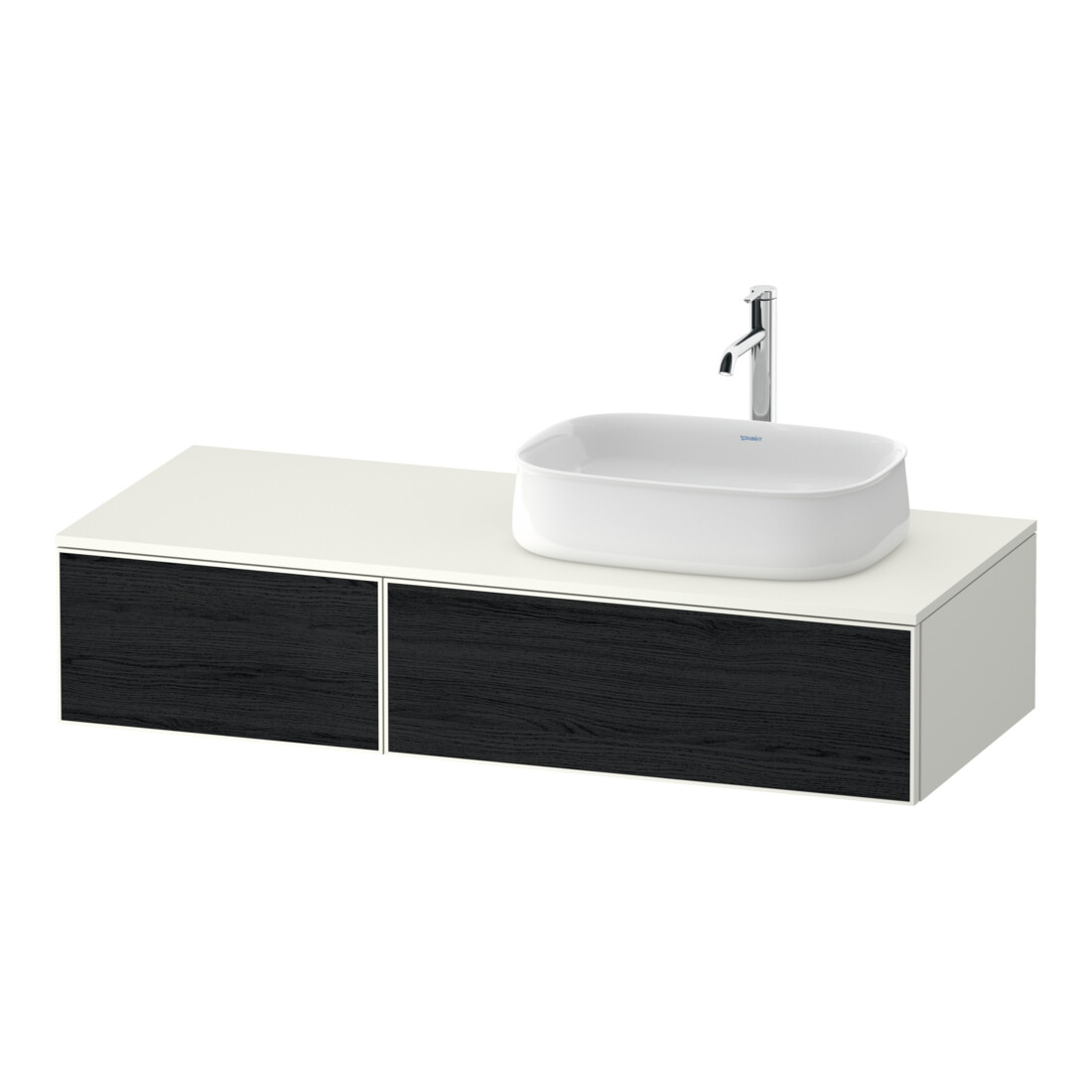Duravit Meuble sous lavabo Zencha 130x55 cm, B D, E noir/blanc mat, s Système d'encastrement