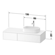 Duravit Meuble sous lavabo Zencha 130x55 cm, B D, E noir/blanc mat, s Système d'encastrement-3