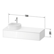 Duravit Meuble sous-lavabo Zencha 130x55 cm, B D, E noir/blanc mat, système d'installation k-3