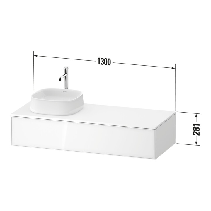 Duravit Meuble sous-lavabo Zencha 130x55 cm, B D, E noir/blanc mat, système d'installation k