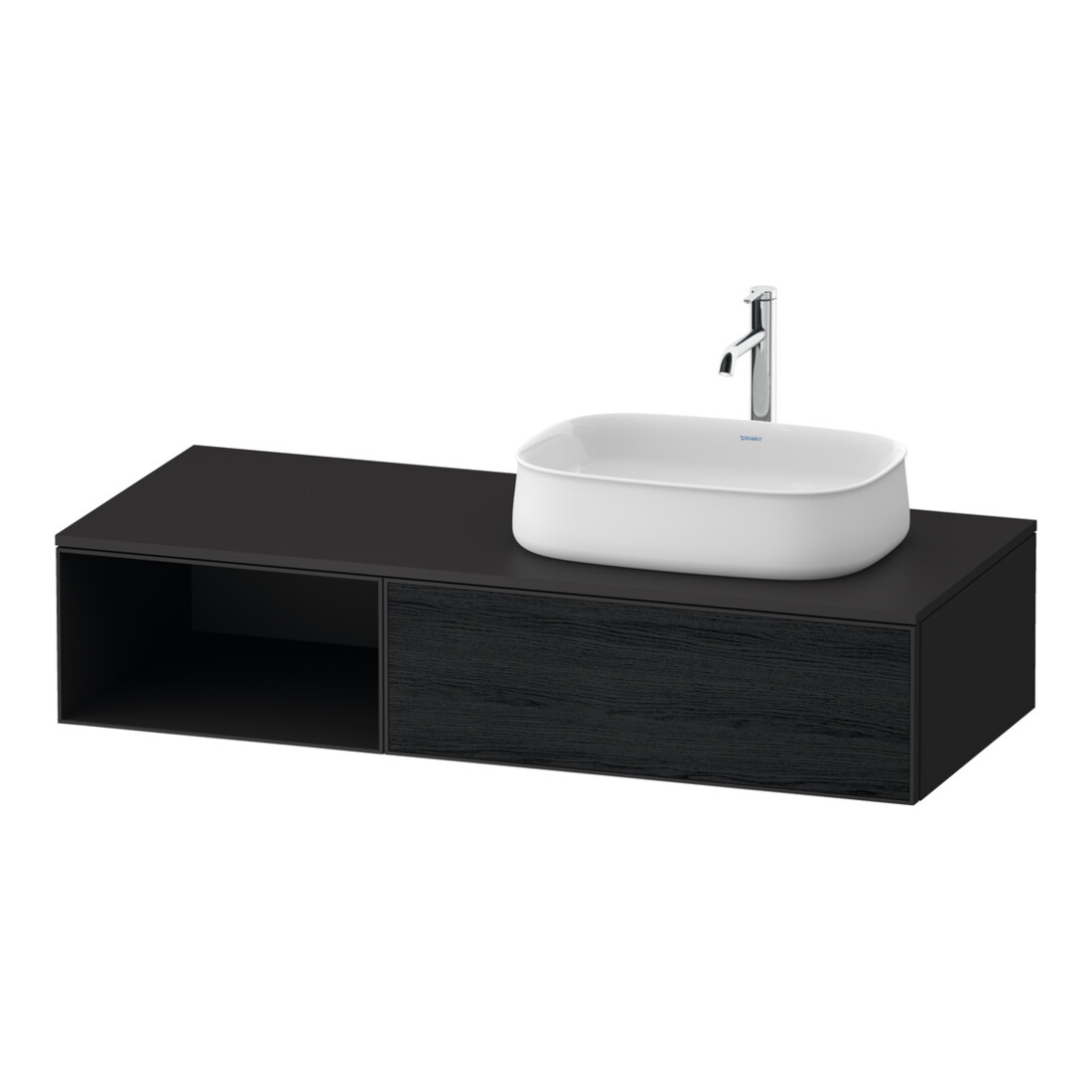 Duravit Meuble sous lavabo Zencha 130x55 cm, B D, E noir/gris m, système d'encastrement