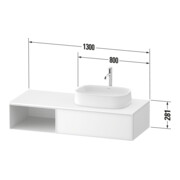 Duravit Meuble sous lavabo Zencha 130x55 cm, B D, E noir/gris m, système d'encastrement-4