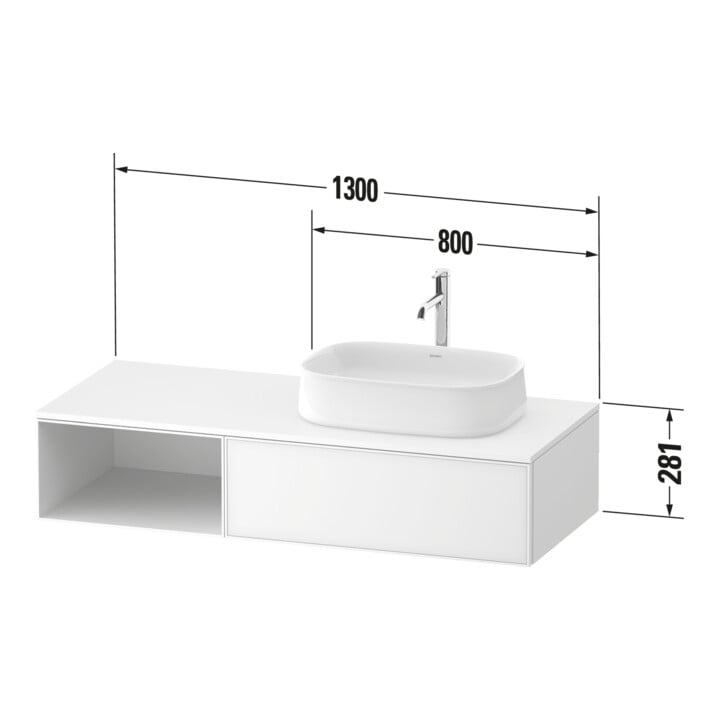Duravit Meuble sous lavabo Zencha 130x55 cm, B R, E na/we m, k Einr-Sys