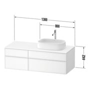 Duravit Meuble sous-lavabo Zencha 130x55 cm, B R, E na/we m, système d'installation k-3