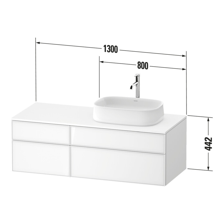 Duravit Meuble sous-lavabo Zencha 130x55 cm, B R, E na/we m, système d'installation k