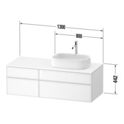Duravit Meuble sous lavabo Zencha 130x55 cm, B R, E noir/blanc mat, système d'encastrement k-3