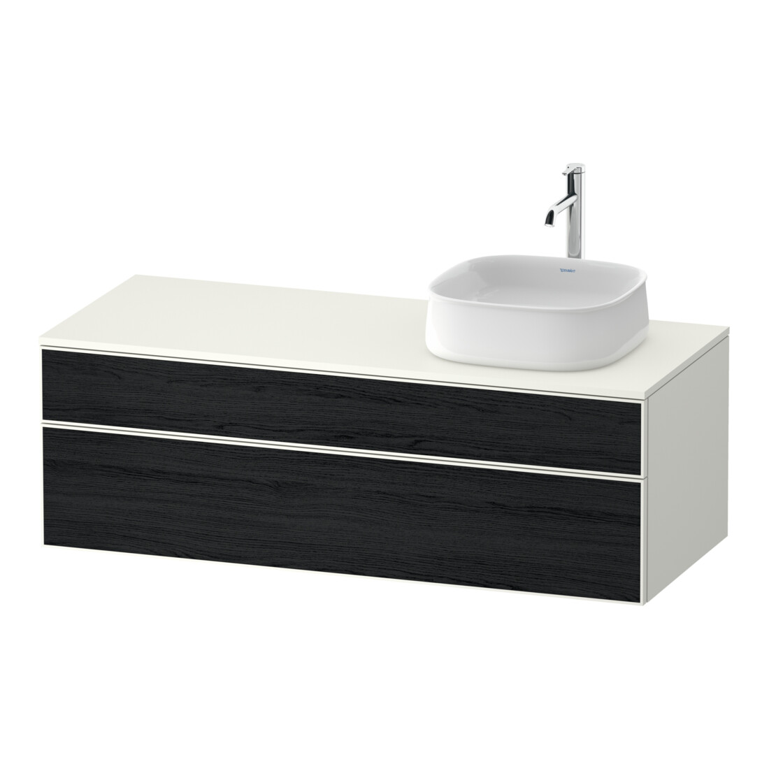 Duravit Meuble sous-lavabo Zencha 130x55 cm, B R, E noir/blanc mat, système d'installation k