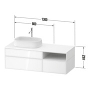 Duravit Meuble sous-lavabo Zencha 130x55 cm, BL, E na/we m, k Einr-Sys-4