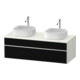 Duravit Meuble sous lavabo Zencha 130x55 cm, blanc brillant, gris satin, système d'installation encastré-1