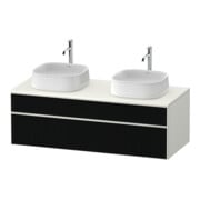 Duravit Meuble sous lavabo Zencha 130x55 cm, blanc brillant, gris satin, système d'installation encastré-1