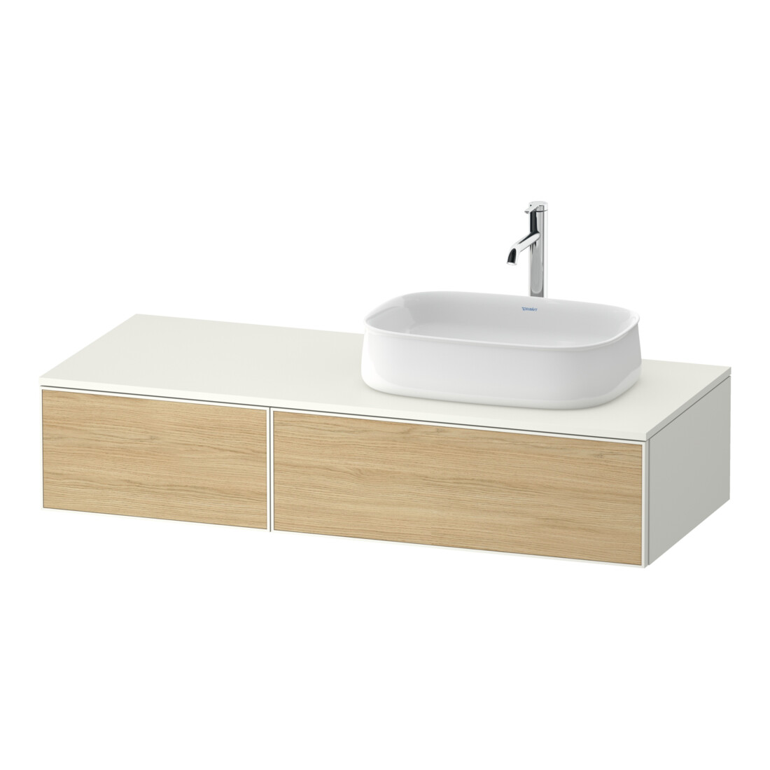 Duravit Meuble sous lavabo Zencha 130x55 cm, blanc mat, système d'installation k