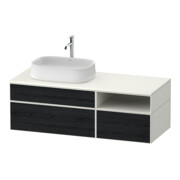 Duravit Meuble sous-lavabo Zencha 130x55 cm, L D, E noir/blanc mat, syt. montage encastré