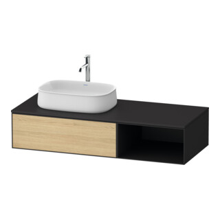 Duravit Meuble sous-lavabo Zencha 130x55 cm, L P, E nat/grap m, syt. encastré
