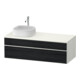 Duravit Meuble sous-lavabo Zencha 130x55 cm, L P, E noir/blanc mat, système d'encastrement-1
