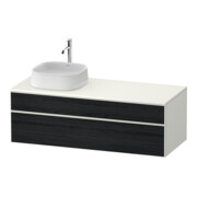 Duravit Meuble sous-lavabo Zencha 130x55 cm, L P, E noir/blanc mat, système d'encastrement